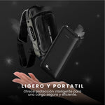 Bolso Manos Libres Antirrobo Con Clave Hombre Color Negro Con Power Bank 10.000