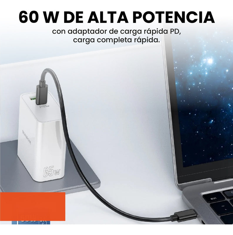 Kit Data Para Viajes Adaptador Carga Celulares Universal Usb Multiconector Cable 60W