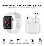 Smartwatch Gr88 Doble Pulso Blanco Imantado Series 8 Sport Con Audifonos Recargables