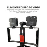 Soporte Profesional Making Crear Contenido Microfono Luz Led Rgb Estabilizador Ideal Tiktoks Youtube Instagram