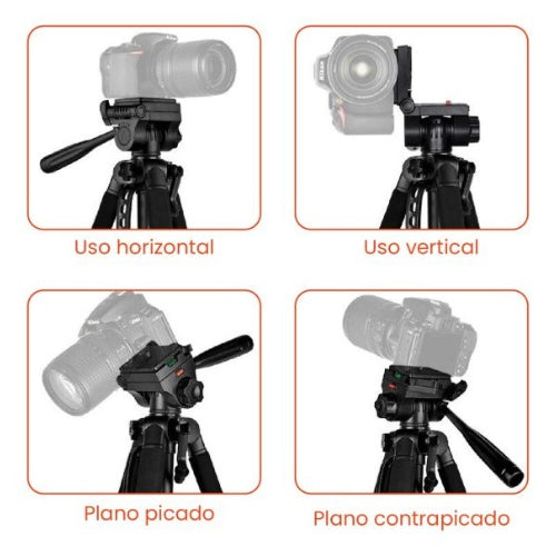 Tripode Profesional Grande 170Cm Con Estuche Trepod F-580