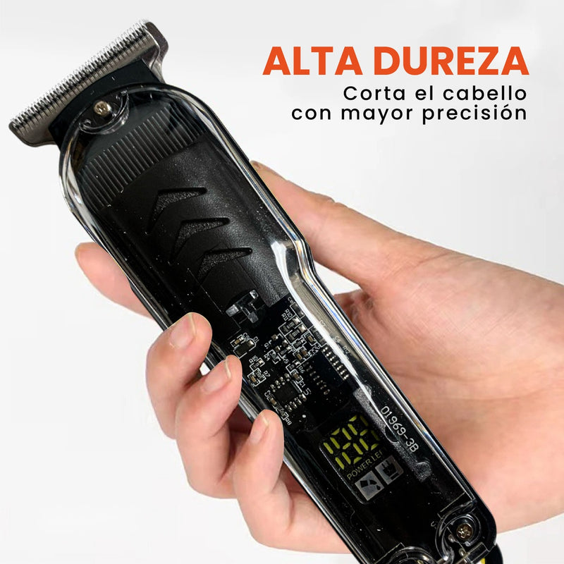 Patillera Recargable Inalambrica Con Guias Diseno Trasparente Ergonomic Clipper