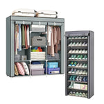 Closet Armable 3 Cuerpos Con Zapatero 9 Niveles Organizador De Ropa Zapatos Practico