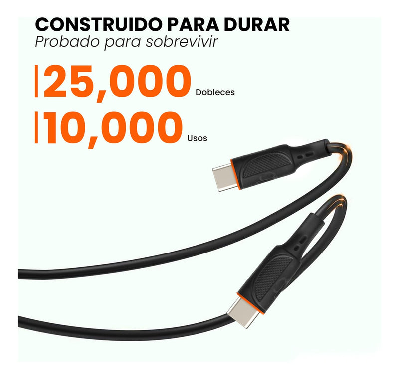 Cable Carga Rapida Datos Usb-C A Usb-C 3 Metros Calidad Premium