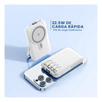 Power Bank Inalambrico Magnetico 7.000 Mah Carga Rapida 4 Cables Integrados Y Soporte 22.5W