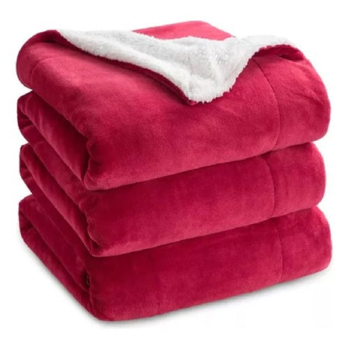 Cobija Termica Ovejera 180 X 240 Cm Suave Terciopelo Rojo