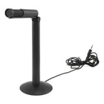 Microfono Con Pie Cabezal Movil Para Pc Notebook Ficha 3.5 Color Negro