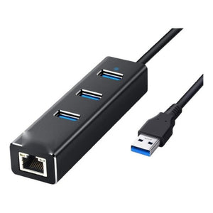 Hub Multipuertos Metalico Red Gigabit Rj45 1000Mbps Usb 3.0