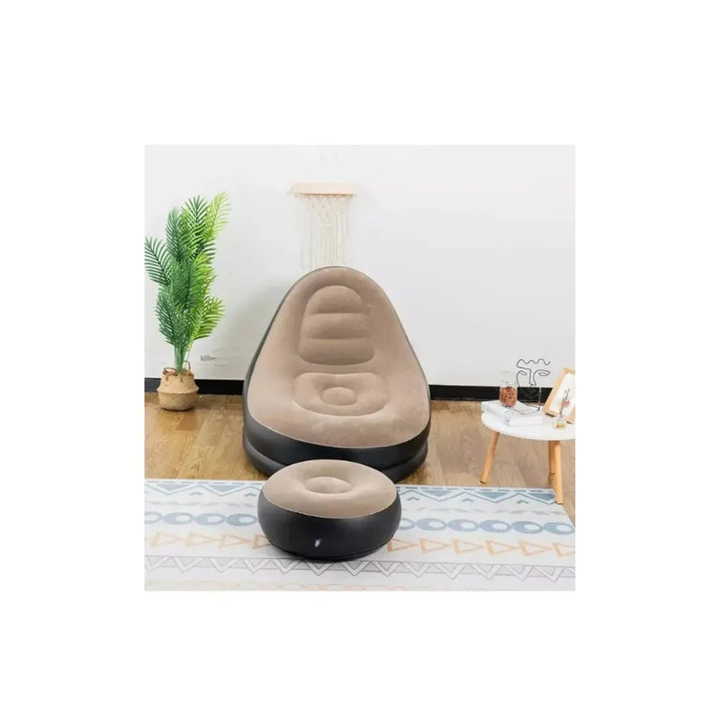 Sofa Inflable Para Hogar Descanso Comodo Reposa Pies