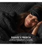 Edredon Microfibra Para Cama Sencilla 2 Fundas Tela Suave Negro