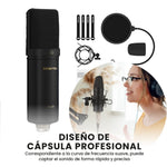 Microfono Condensador Podcast Profesional Brazo Filtro Pop Accesorios