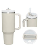 Termo Vaso Conserva Temperatura 1.2 L Acero Inoxidable Con Pitillo Beige Cream Flask