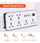 Multitoma Extension Proteccion 10 En 1 Usb / Usb C