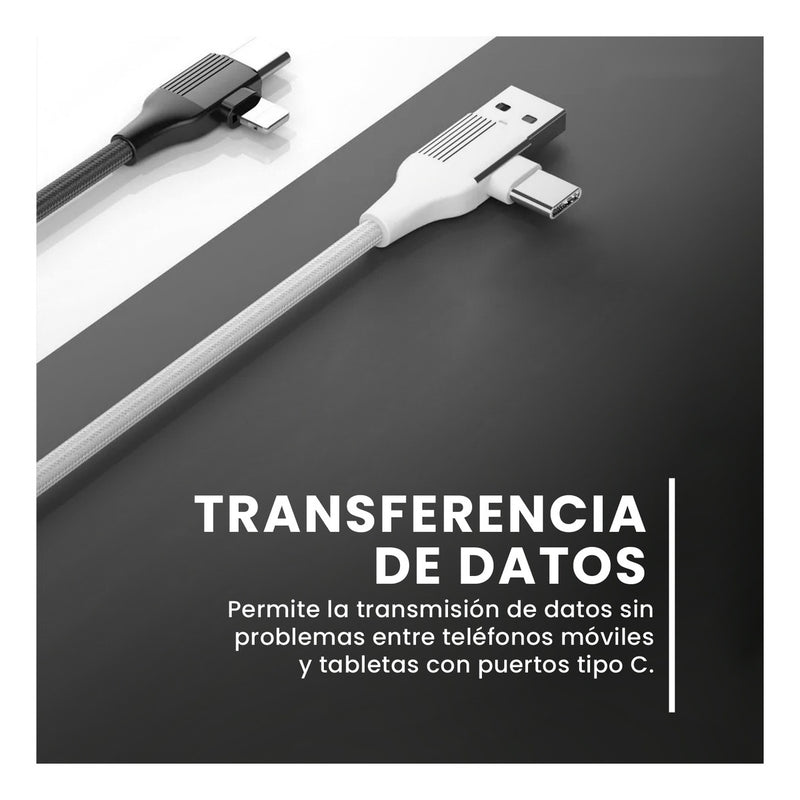 Cable De Carga Universal 4 En 1 Carga Rapida 60W Usb Tipo C Multicargador