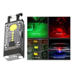 Mini Llavero Linterna Led Con Panel Solar Multifuncion 4 Led Linterna Negro Luz Blanco
