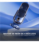 Mini Ventilador Mesa Escritorio Digital 5 Velocidades Recargable Azul Con Dorado
