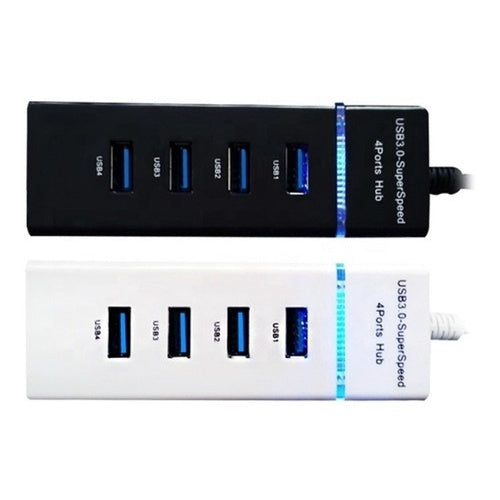 Hub Usb Multiplicador 4 Puertos Usb Luz Led Pc Notebook Full