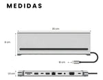 Multipuertos Hub 11 En 1 Con Soporte Plegable Para Laptop Portatil
