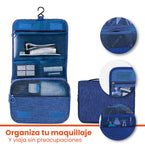 Organizador Cosmetiquera De Maquillaje Impermeable Azul Para Bolsos