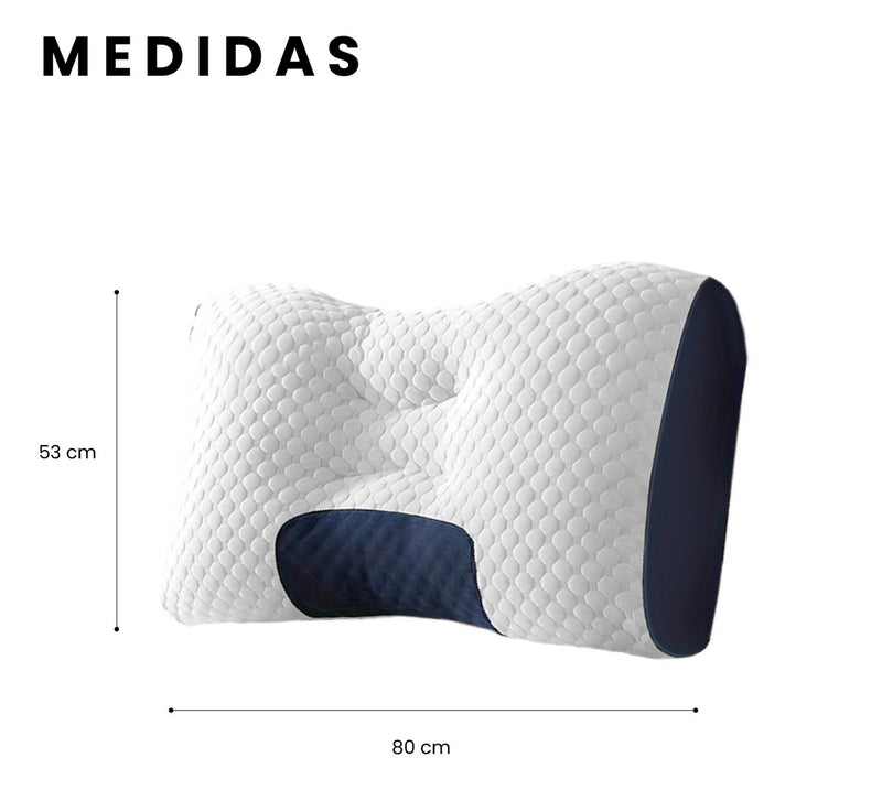 2 Almohadas Semi Ortopedicas Alto Confort Cervical Antiacaros