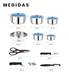 Juego De Ollas 52 Piezas Acero Quirurgico Cocina Completa Madena