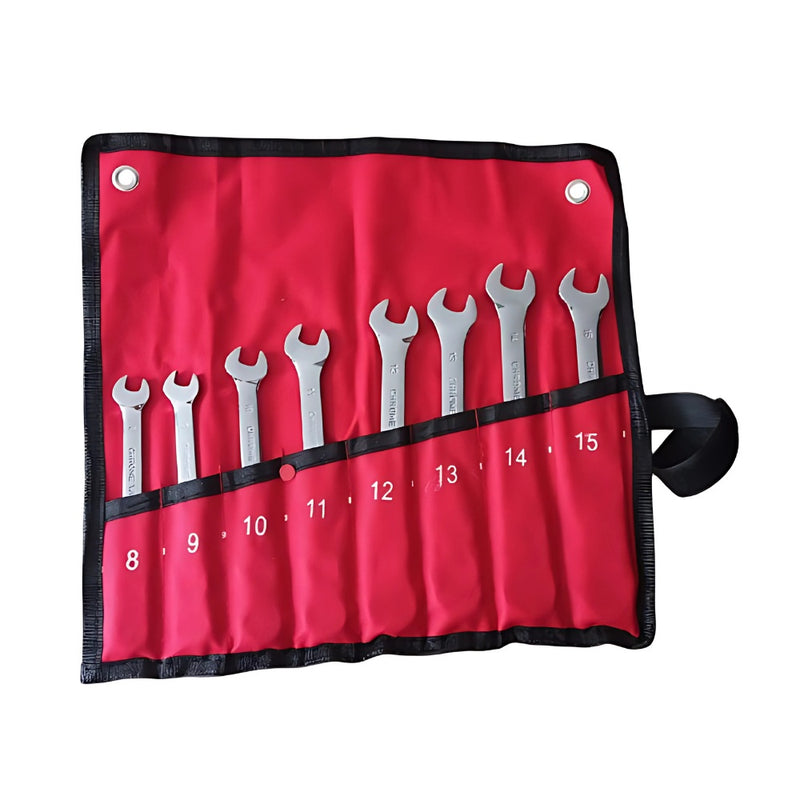 Juego Set Llaves Mixtas Chrome Vanadium 8 Piezas Rache Estuche