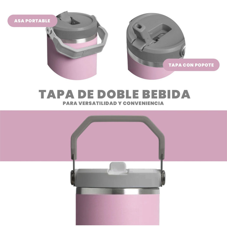Termo Acero Inoxidable 900Ml Flip Straw Antiderrames