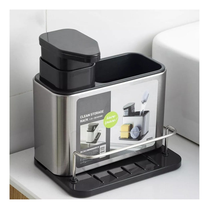 Platero Escurridor De Platos Organizador Tapa + Dispensador De Jabon Cocina