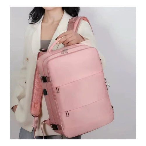 Maleta Morral Para Laptop Puerto Usb Viajero Practico Amaz Rosa Edition