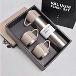 Termo 500Ml Acero Inoxidable Termico +3 Tazas Estuche Regalo