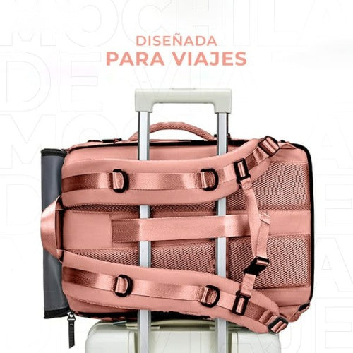 Mochila Bolso Maleta Multifuncional Laptop Viajero Gran Capacidad Impermeable Rosa