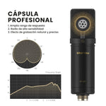Microfono Condensador Podcast Profesional Brazo Filtro Pop Accesorios
