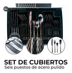 Juego De Cubiertos Set De 24 Piezas Acero Inoxidable Negro