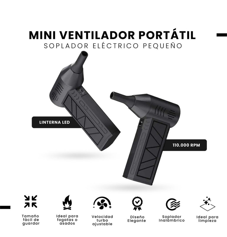 Soplador Aire Portatil Electrico 110.000 Rpm 4 Velocidades Limpieza