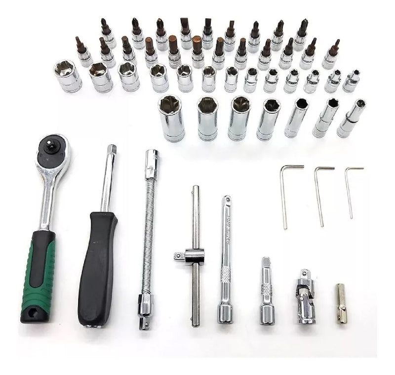 Juego De Rachet 53 Piezas Chrome Vanadium Con Estuche
