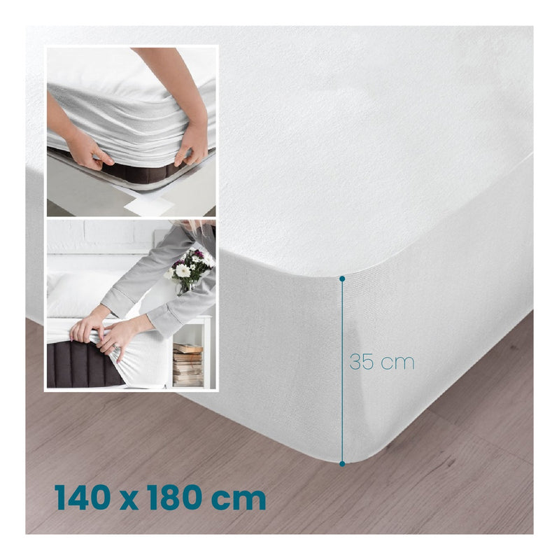 Protector De Colchon Antifluido Para Cama Doble Terry Home
