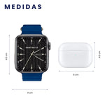 Reloj Smartwatch V11 Classic Suit Sport 7 Pulsos Oscuros Con Audifonos