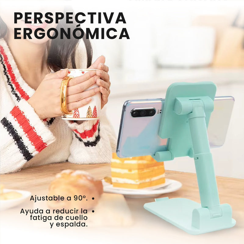 Soporte Plegable Celular Y Tablet Ajustable Portatil Escritorio Universal