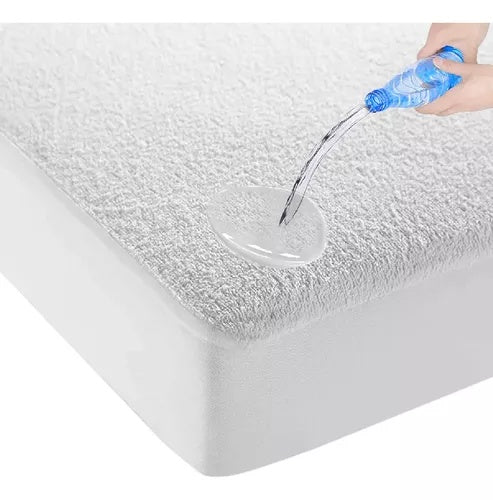 Combo Cubrelecho Termico Doble Funda Ovejero + Protector De Colchon Antifluido