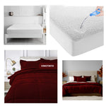 Combo Cubrelecho Termico Doble Funda Ovejero + Protector De Colchon Antifluido