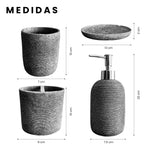Organizador De Bano 4 Piezas De Lujo Con Dispensador De Jabon Premium Elegante