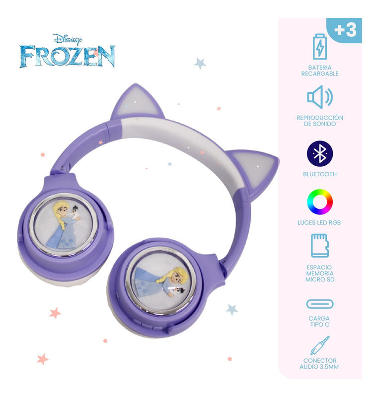 Audifonos Para Ninas Princesas Con Luz Rgb Bluetooth Intensamente