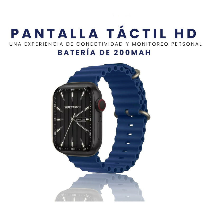 Reloj Smartwatch V11 Classic Suit Sport 7 Pulsos Oscuros Con Audifonos