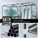 Closet Organizador De Ropa Plegable 4 Puertas 12 Espacios Tela Negro