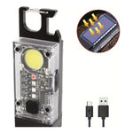 Mini Llavero Linterna Led Con Panel Solar Multifuncion 4 Led Linterna Negro Luz Blanco