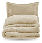 Cubrelecho Ovejero Cama Queen Suave Reversible 2 Fundas Premium Beige