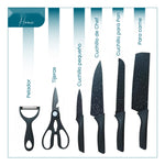 Combo Utensilios Asado X29 Piezas + Set X6 Cuchillos Negros + Obsequio 2 Garras De Oso