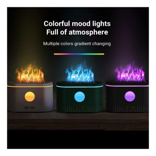 Humidificador Difusor Aromas Chimenea Flama Esencia Aromaterapia