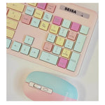 Teclado Para Pc Inalambrico Con Mouse Pink Colors Original