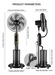 Ventilador Enfriador De Aire Aspersor De Agua 16 Pulgadas Control Remoto 3 Velocidades
